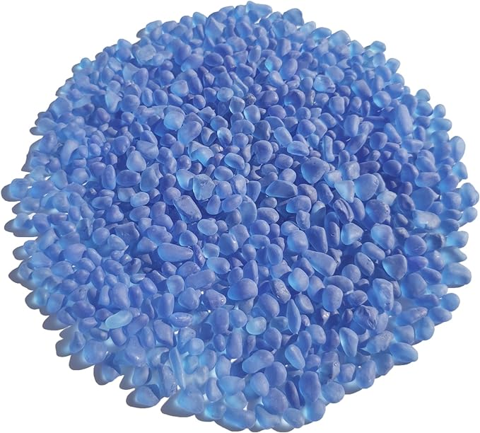 Sea Glass Stones - 0.9LB Dark Blue Frosted Glass Pebbles Gemstones - Perfect for Aquarium Rocks, Fish Tank Gravel, Vase Fillers, DIY Crafts, and Home Decor