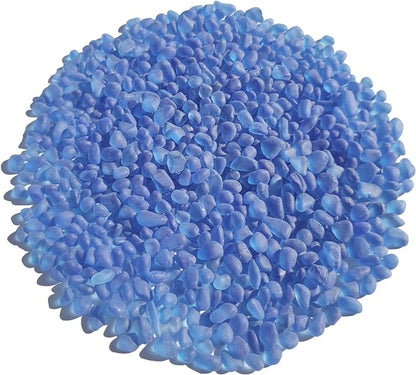Sea Glass Stones - 0.9LB Dark Blue Frosted Glass Pebbles Gemstones - Perfect for Aquarium Rocks, Fish Tank Gravel, Vase Fillers, DIY Crafts, and Home Decor