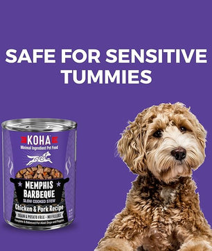 KOHA Memphis BBQ Stew for Dogs with Chicken and Pork, High Protein Wet Dog Food, 12.7oz Cans (Case of 12)