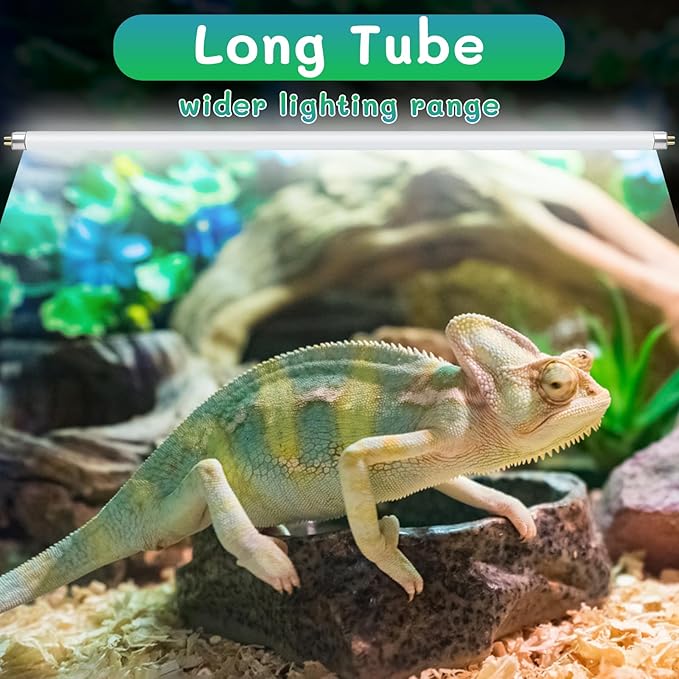 T5 UVB Reptile Light 39W 5.0,UVA UVB Light Bulb for Reptiles,2 Pack Reptile UVB Lamp Tube for Bearded Dragon
