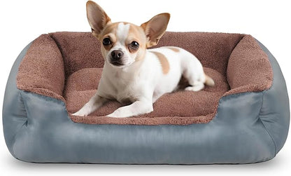 Dog Bed, Soft Calming Sleeping Puppy Bed, Comfortable and Breathable Dog Cat Bed, Machine Washable, Non-Slip Bottom, Grey