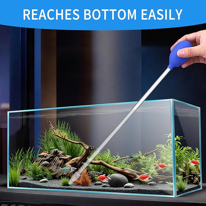 1 Pc 18.5 in Long Pipette with 2 Pc Stainless Steel Feeding Long Tweezers for Fish Tank Coral Food Feeder Long Syringe Aquarium Coral Feeding Tube for Marine Fish Reef Aquatic Plant