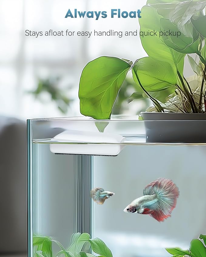 Pawfly 4" Mini Aquarium Magnet Glass Cleaner, Magnetic Fish Tank Cleaner for Glass Aquariums, Strong Magnetic Brush Cleaning Tool for Glass Fish Tanks up to 40 Gallons