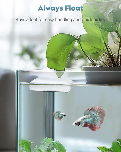 Pawfly 4" Mini Aquarium Magnet Glass Cleaner, Magnetic Fish Tank Cleaner for Glass Aquariums, Strong Magnetic Brush Cleaning Tool for Glass Fish Tanks up to 40 Gallons