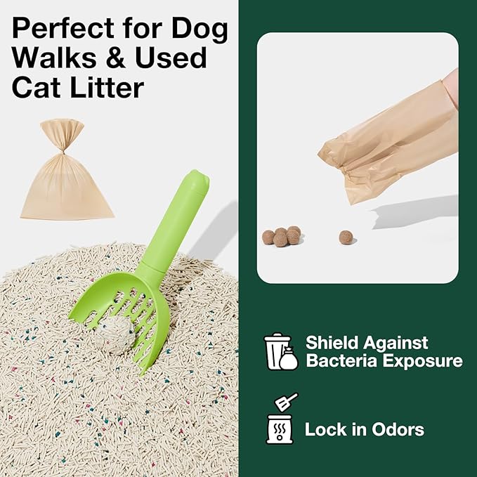 VETRESKA Dog Poop Bags, Leak Proof, Extra Thick and Large Pet Waste Bags for Dog Walking and Cat Litter, Sandalwood & Almond Scented, 300 Bags