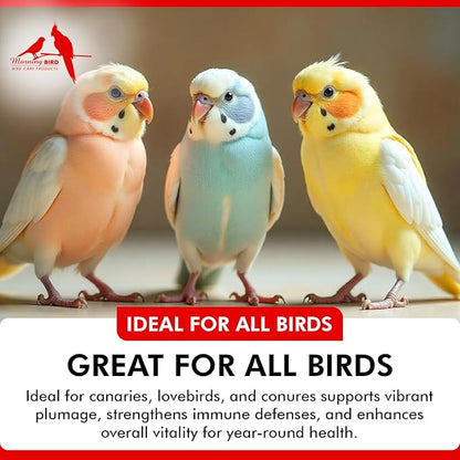 Morning Bird Bee Pollen Powder for Birds 16 Oz – Complete Nutrition with Protein, Amino Acids & Immune Support – Bird Vitamin & Mineral Supplement for Daily Health & Wellness