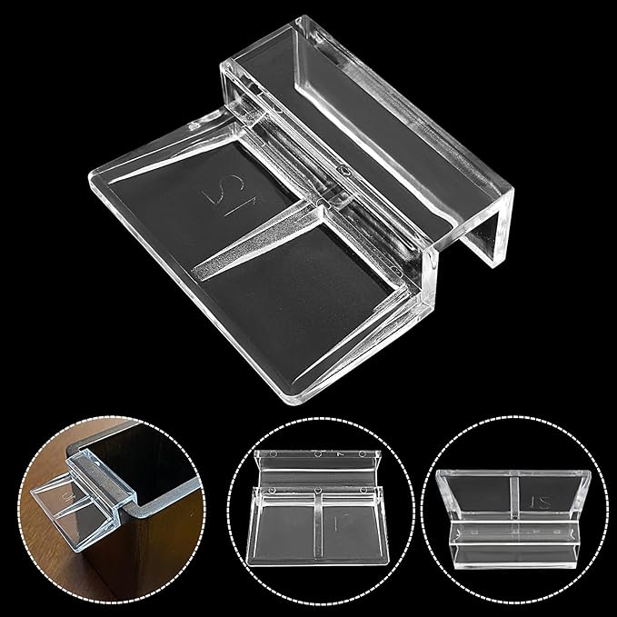 8 Pack Aquarium Lid Clips DIY Aquarium Lid Holder Clear Acrylic Fish Tank Support 12MM Aquarium Glass Holder(12MM)