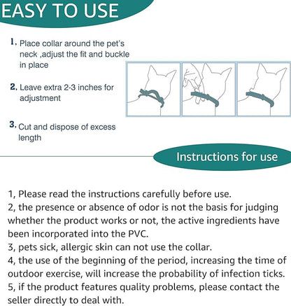 Natural Flea and Tick Collar for Puppies - Provides 24-Month Protection, Safe Pest Control - Waterproof and Strong - Includes Free Flea Comb and Tick Tweezer - 4-Pack