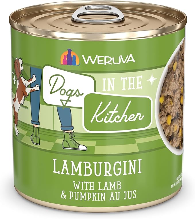 Weruva Dogs in The Kitchen, Lamburgini with Lamb & Pumpkin Au Jus Dog Food, 10oz Can (Pack of 12)