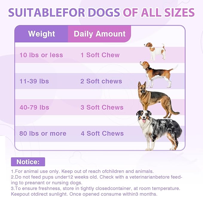 Dog Allergy Chews 400PCs ,Dog Allergy and Itching Skin Relief Anti Itch Aller Immune Bites for Dogs Itching licking Paws Treatment Relief Itchy Allergy Probiotics Vitamins for Skin and Coat Allergies