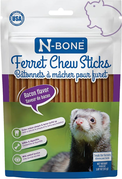 N-Bone Ferret Chew Sticks Bacon Flavor, 1.87-oz Bag