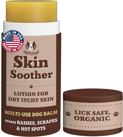 Natural Dog Company Skin Soother Balm 2 oz Stick – Dog Skin Balm with Coconut Oil, Cocoa Butter, Calendula & Vitamin E – Helps Soothe Hot Spots, Redness & Irritated Skin – Lick-Safe & Easy to Apply