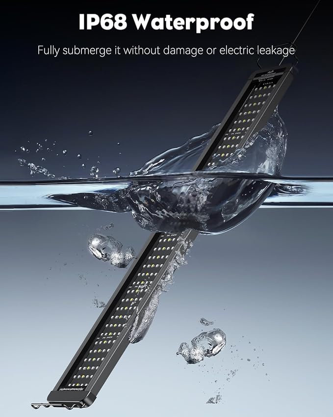 Pawfly 36W Saltwater Aquarium Light for 36" to 45" Fish Tanks Dimmable LED Reef Light for Coral Extendable Marine Fish Tank Light with Full Spectrum D/N Mode Timer Auto On/Off Adjustable Brightness