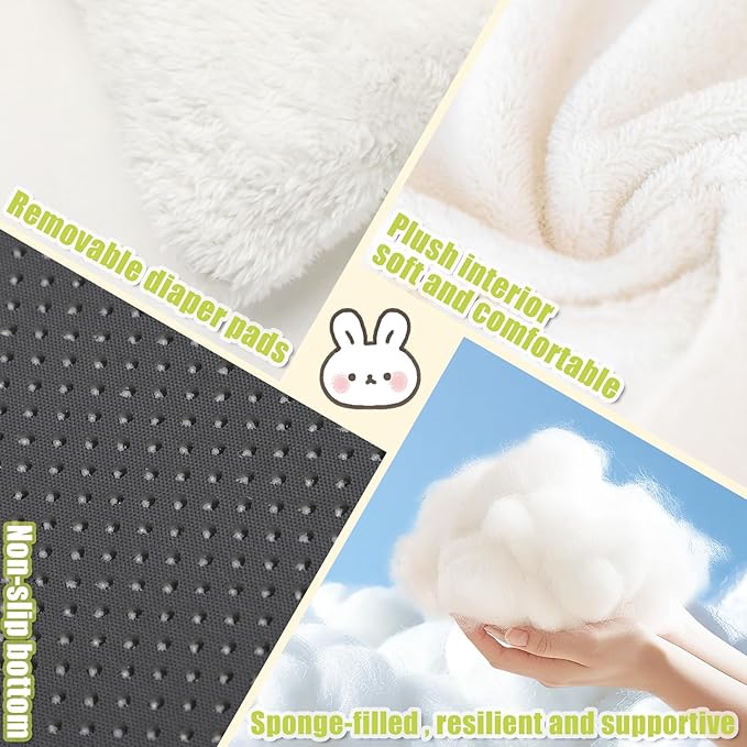 UPINS Rabbit Hideout,Large Bunny Hideout Bed Washable Rabbit Bed House for Guinea Pig Hamster Squirrel Ferret Hedgehog Chinchilla Cozy Cage Accessories