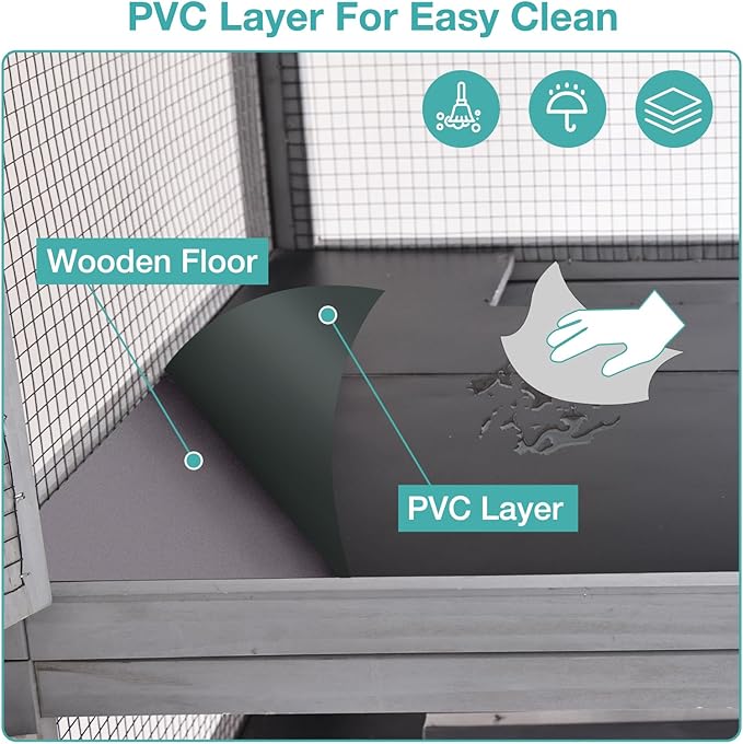 Large Guinea Pig Cage,4 Levels Wooden Ferret Cage with Wheels,Chinchilla Cage Upgrade Metal Frame Rat Cage for Indoor Outdoor (4 Level)