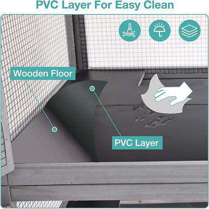 Large Guinea Pig Cage,4 Levels Wooden Ferret Cage with Wheels,Chinchilla Cage Upgrade Metal Frame Rat Cage for Indoor Outdoor (4 Level)