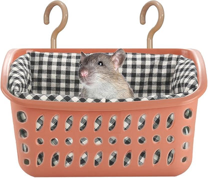 JWShang Rat Hammock for Cage - Chew Proof Warm Bed, Hanging Accessory for Small Animals, Mouse, Guinea Pig, Chinchilla, Sugar Glider (Small, Pink)