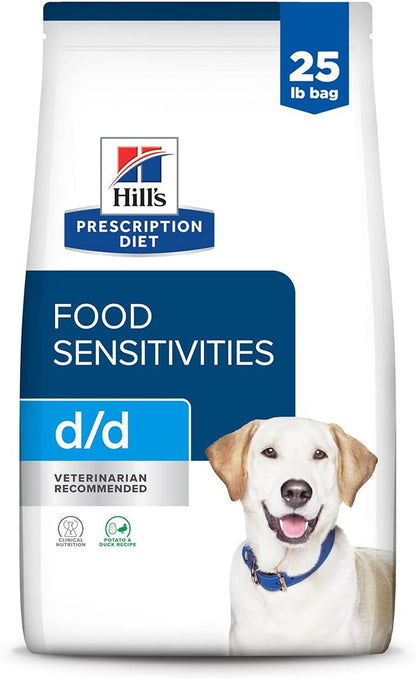 Hill's Prescription Diet d/d Skin/Food Sensitivities Grain Free Potato & Duck Flavor Dry Dog Food, Veterinary Diet, 25 lb. Bag
