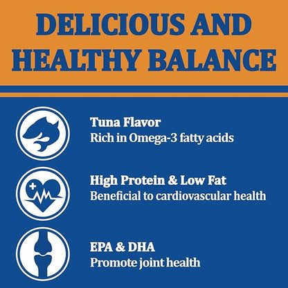 1.1 lb/500g Cat Grass Treats for Indoor Cats - 17.6 oz Natural Tuna Flavor, Healthy Snacks for All Life Stages, Crunchy Training Biscuits with Dental Care & Hairball Control