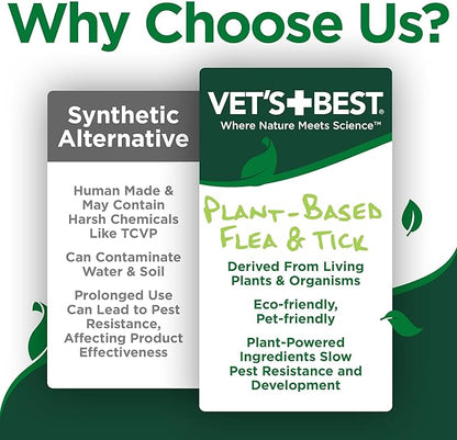 Vet's Best Natural Flea & Tick Mist for Cats – Plant-Powered Spray with Cotton Spice Scent – Natural Flea Prevention and Pest Control – Gentle Formula for Indoor Use – Safe for Pets – 6.3 oz