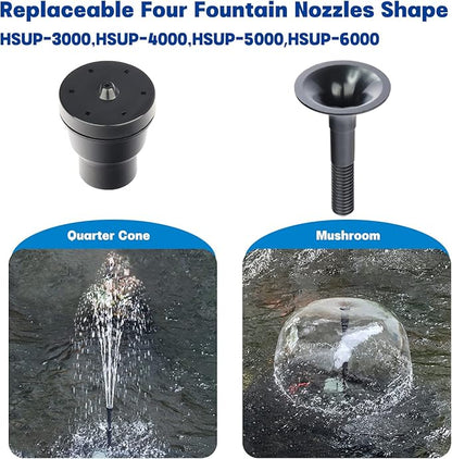 OYO WATER Pond Pumps Submersible Outdoor,780GPH Water Fountain Pump with Fountain Kits for Small Ponds