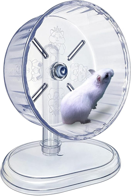 Silent Hamster Wheel, Super-Silent Hamster Exercise Wheels Accessories, Quiet Running Wheels, Adjustable Stand for Hamsters Mice Or Other Small Animals (White, Ф 7 inch)
