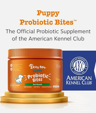 Zesty Paws Puppy Probiotics for Dogs - for Digestive Health, Gut Flora & Immune System Support - Dog Probiotics for Puppies with Bacillus subtilis & Pumpkin - 90 Count