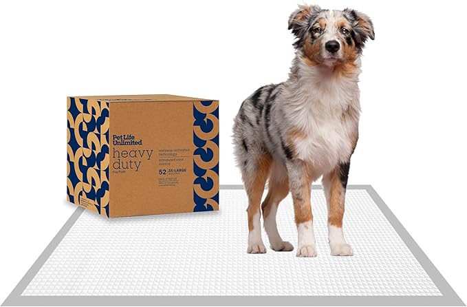 Pet Life Unlimited Heavy Duty Triple Extra Large Puppy Pads – 36" x 36", 52 Count (3XL) | Dog Training Pads with Odor Controlling Wetness-Activated Wild Bergamot Scent | USA Made