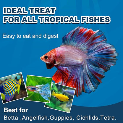 Betta Fish Food - Floating Patties Natural High Protein with 50% AntarcticKril,White Fish & Spirulina,Rich in Calcium for Betta's Vibrant Colors Fast Growth,Clean Water (4oz)