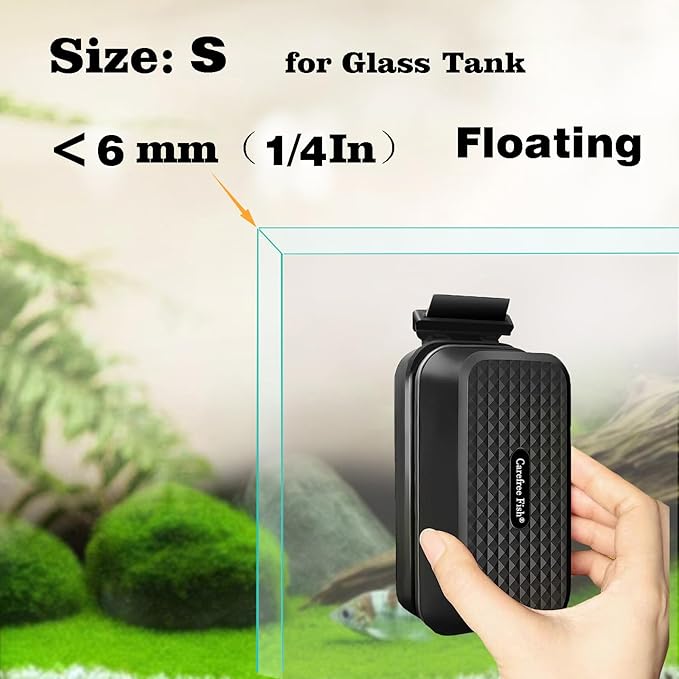 Carefree Fish Aquarium Small Magnetic Cleaner for Glass Fish Tank Magnet Brush Algae Scrapers (Floating)