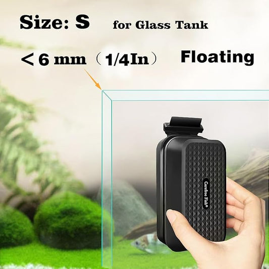 Carefree Fish Aquarium Small Magnetic Cleaner for Glass Fish Tank Magnet Brush Algae Scrapers (Floating)