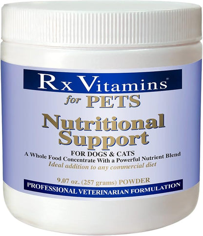 Rx Vitamins Nutritional Support for Dogs & Cats - Nutrient-Filled Food Supplement Powder - Veterinarian Formulated - 9.07 oz Powder