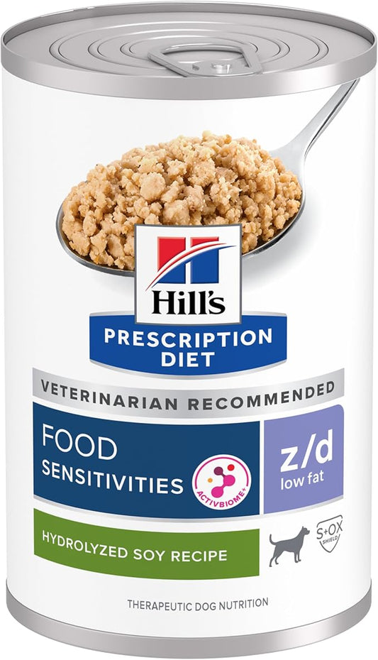 Hill's Prescription Diet z/d Low Fat Dog Wet Food, Hydrolyzed Soy Recipe, 13 oz. Cans, 12-Pack
