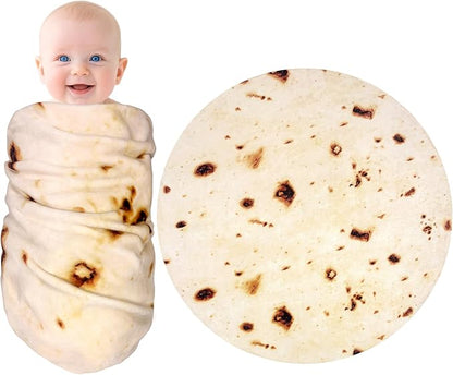 mermaker Burritos Tortilla Swaddle Blanket Baby for Toddler Newborn, 285 GSM Soft Flannel Taco Wrap Blanket Funny Gifts for Baby Shower Boys Girls, 36 inch