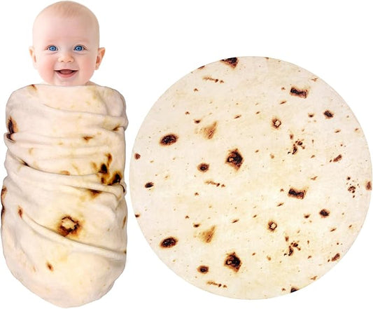 mermaker Burritos Tortilla Swaddle Blanket Baby for Toddler Newborn, 285 GSM Soft Flannel Taco Wrap Blanket Funny Gifts for Baby Shower Boys Girls, 36 inch