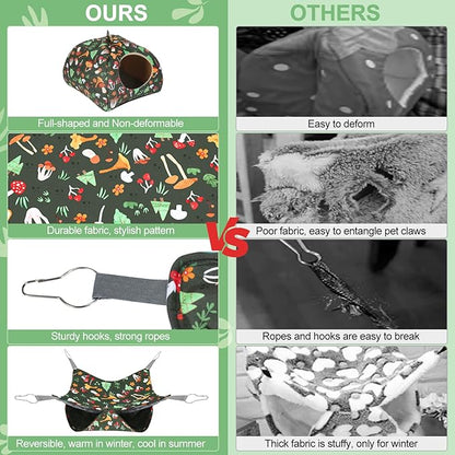 Ferret Hammock, Washable Rat Hammock,3 Pack Rat Cage Accessories,Soft Guinea Pig hammocks, Ferret Rats Chinchilla Bed, Hamster hammocks, Sugar Glider, Squirrel