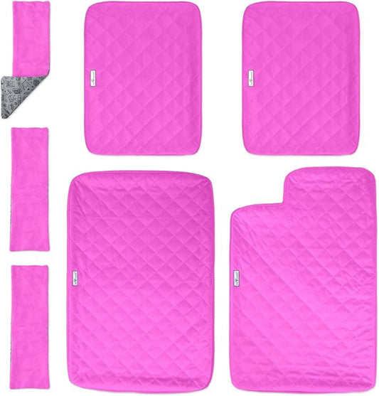 Paw Inspired Fitted Fleece Liners for Ferret Nation, Critter Nation Cage for Ferrets, Rats, Chinchillas, Hedgehogs & Other Small Animals (Pink, Double Unit Combo)