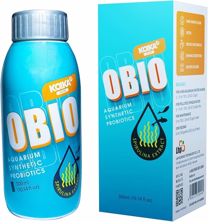 KOIKA OBIO Aquarium Water Treatment, Quick Effect (After 8-10 Hours), Improvement of Digestion and Immune Systems, Enhance Growth of Fish & Shrimp (Liquid, 750ml (25.36 fl oz))