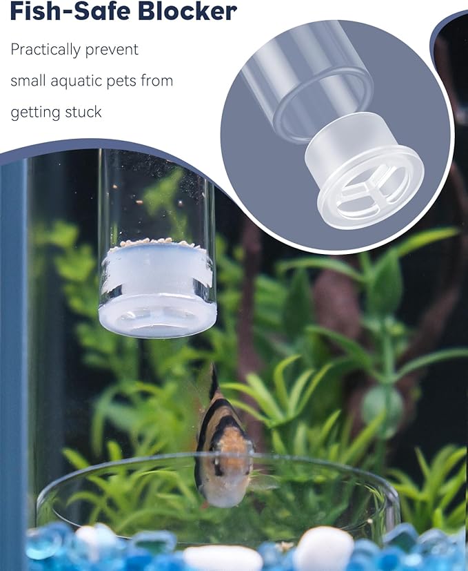 Pawfly 8 Inches Aquarium Fish Feeding Dish Set Clear Glass Fish Feeding Tube Shrimp Tube with 2 Feeding Dishes Fish Tank Feeding Supplies with 2 Suction Cups