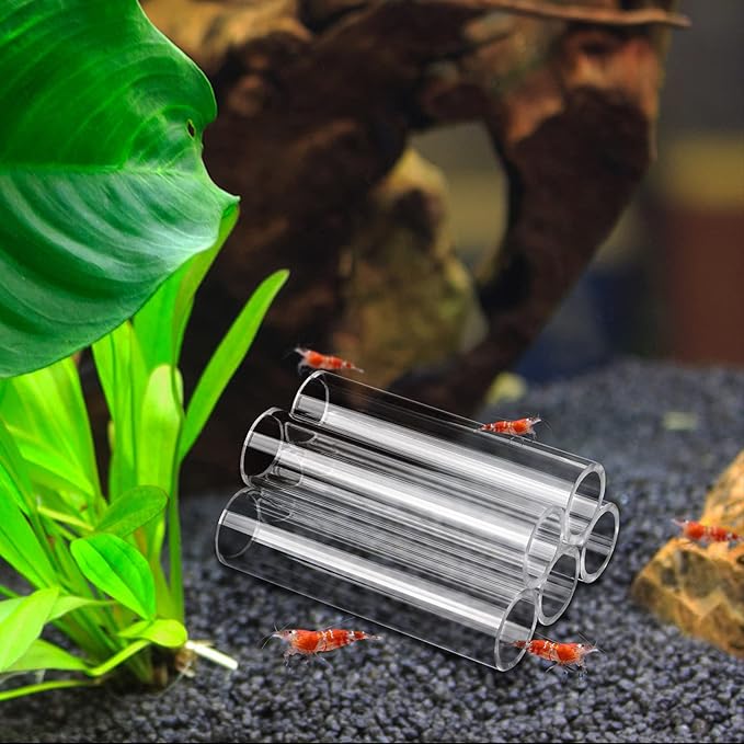 WEAVERBIRD 5-Tube Fish Shrimp Feeder Breeding Pipe, Aquarium Tank Shelter, Acrylic Transparent Decorations