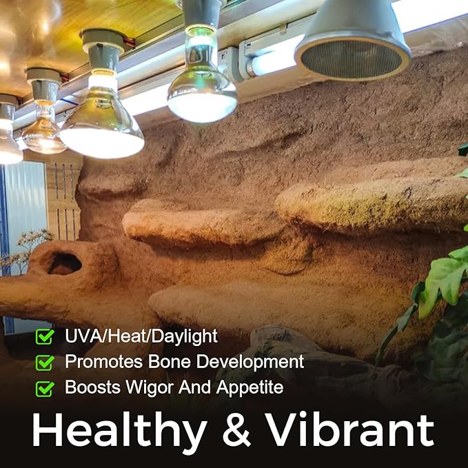 Reptile Heat Lamp 75W, 2 Pack Intense UVA Basking Light Bulbs, Flat-Base Heat Emitter, Heat Lamp Bulb for Reptile Chickens Pet Brooder