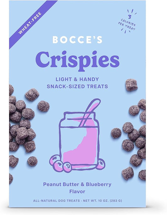Bocce's Bakery PB + Blueberry Crispies Low-Calorie Wheat-Free Dog Treats, 10 oz