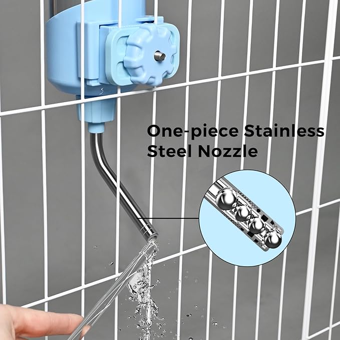 Vannon Top Fill Small Animal Water Dispenser for Cage, 23oz Auto Feeding Crate Water Bottle for Rabbit, Chinchilla, Ferret, Guinea Pig, Squirrel, Hedgehog, Pet Nozzle Diameter: 10mm, BPA Free, Blue