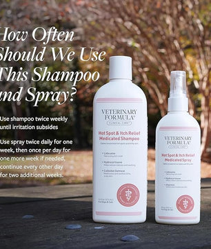 Veterinary Formula Clinical Care Hot Spot & Itch Relief Medicated Shampoo and Spray for Dogs and Cats - Bundle