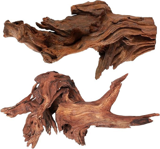 WDEFUN Natural Extral Large Driftwood for Aquarium Decor, 2-Piece 14''-18'' Driftwood for Decorations on Fish Tank, Reptiles Bearded Dragon Accessories or Air Plants
