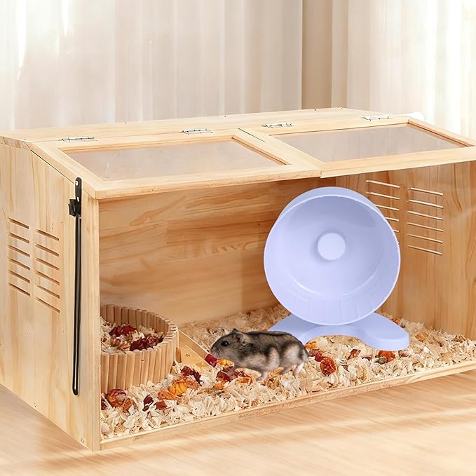 Hamster Wheel, 6.5" Super-Silent Exercise Wheels, Dual-Bearings Quiet Spinner Running Wheels, 3 Installation Methods, Fits Any Hamster Cage, Hamsters Toy for Dwarf Hamsters, Gerbils, and Small Pets.