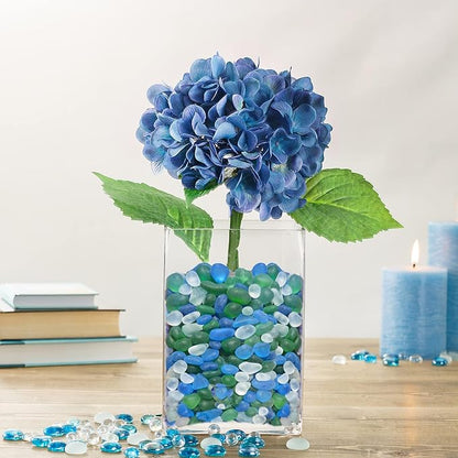 Sea Glass Stones - 2.9LB/46.4oz Green Mixed Frosted Glass Pebbles Gemstones - Perfect for Aquarium Rocks, Fish Tank Gravel, Vase Fillers, Seaglass DIY Crafts, and Home Decor