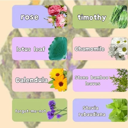 Bunny Toys 10 Pieces Chew Toys Teether Totoro Dutch Pig Guinea Pig with Flower Timothy Grass Snack (Medium)