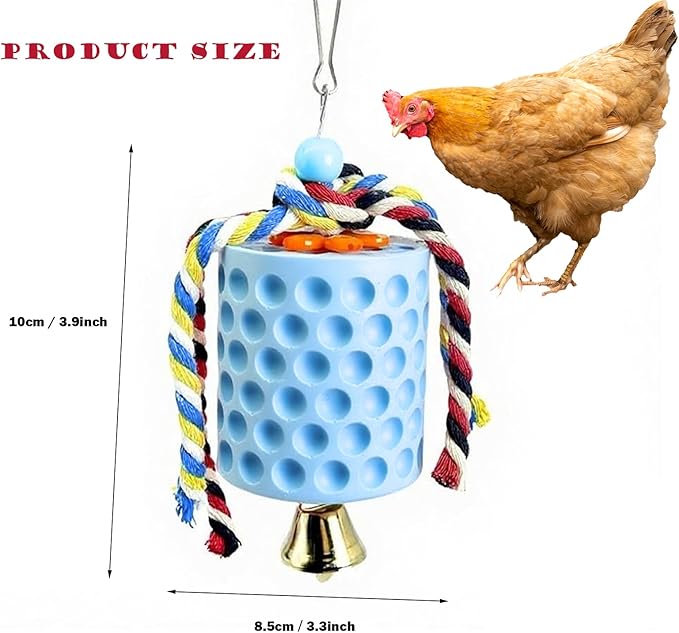 Bird Beak Grinding Stone, KABASI Parrot Chew Toys Calcium Stone with Bells, Chicken Coop Accessories, Cage Toys for Cockatiel Parakeet Budgies Hamster Chinchilla Rabbit African Grey Chick Poultry