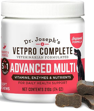 Dr. Joseph's VetPro Complete Multivitamin Dog Supplement, 60 Count (Small Dog 60 Days Supply), 5 in 1 Chew with Vitamins, Enzymes & Nutrients, Hip and Joint Health, Immune System and Allergy Support